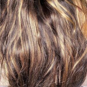 Luxurious Brown and Blonde human hair wig like new